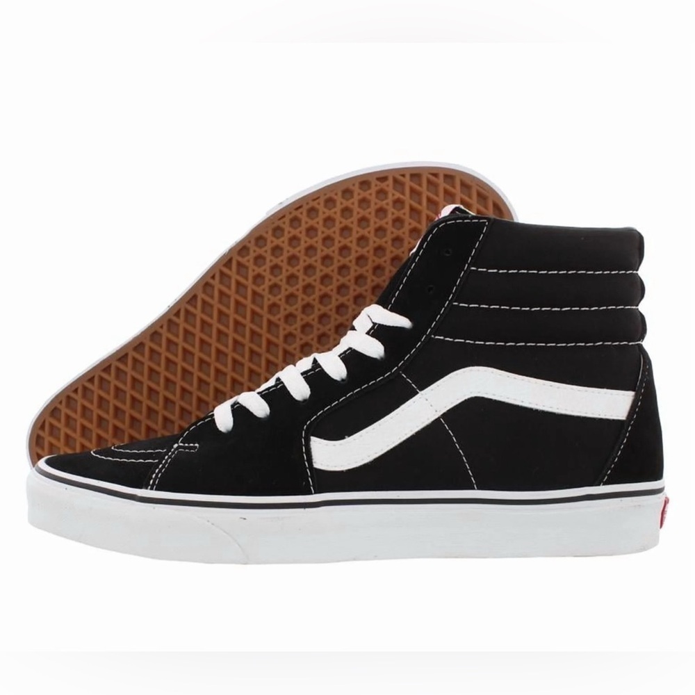 Vans Unisex Classic Sk-8 Hi Skate Black and White High-Tops